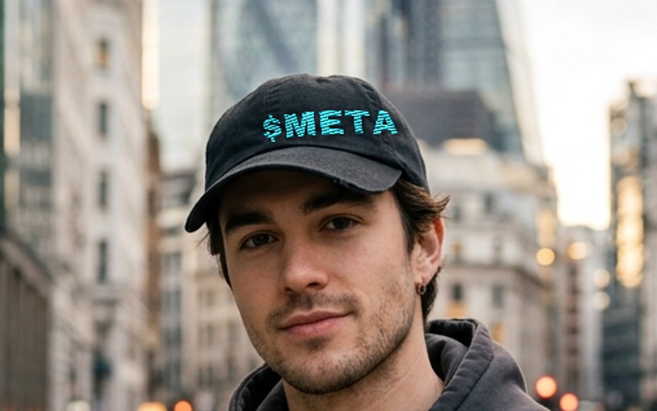 $META embroidered hat, worn